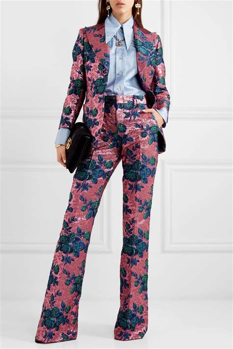 gucci 2018 classic brocade womens trouser suit|Gucci suits for women.